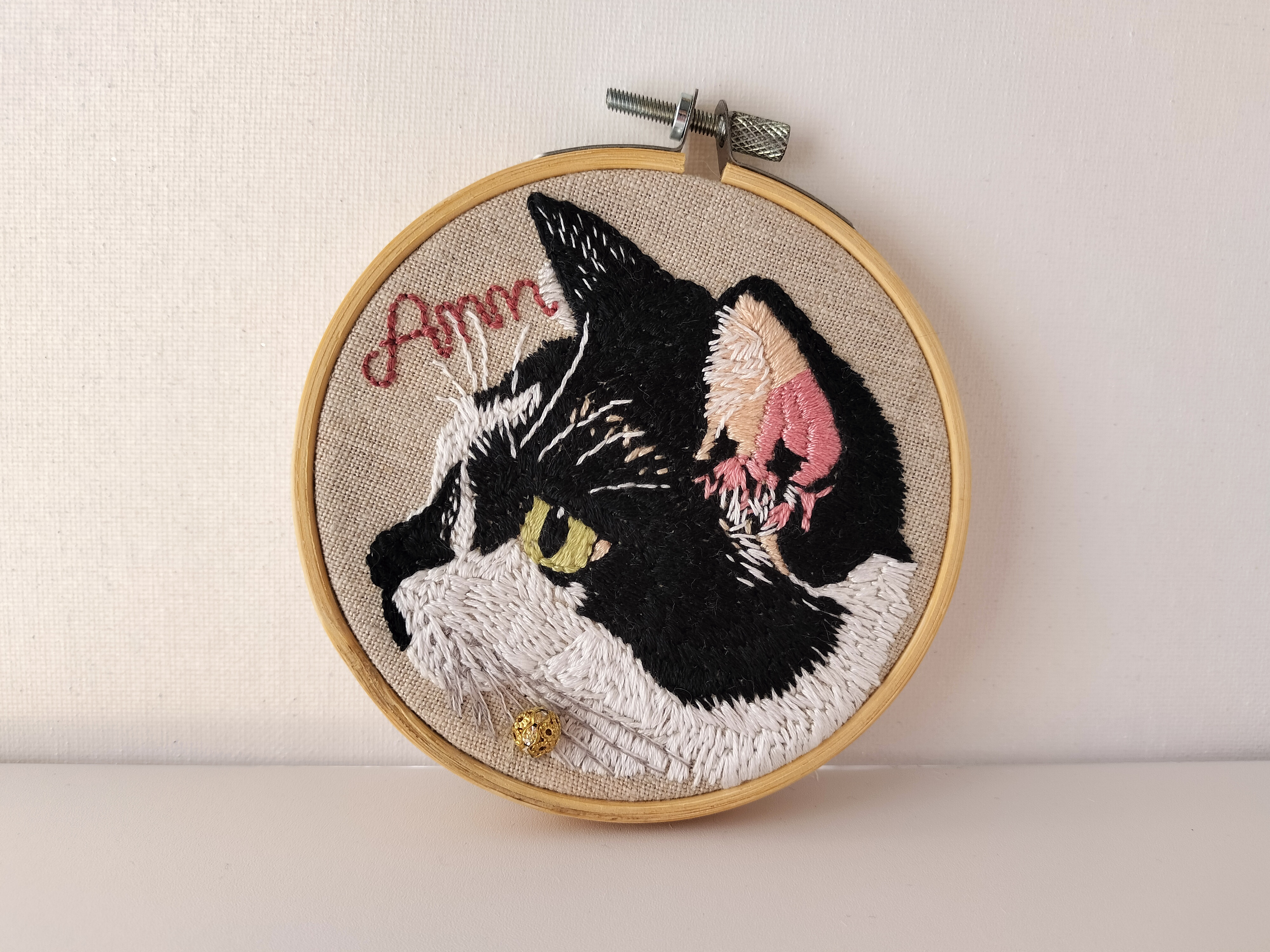 Annの猫刺繍作品